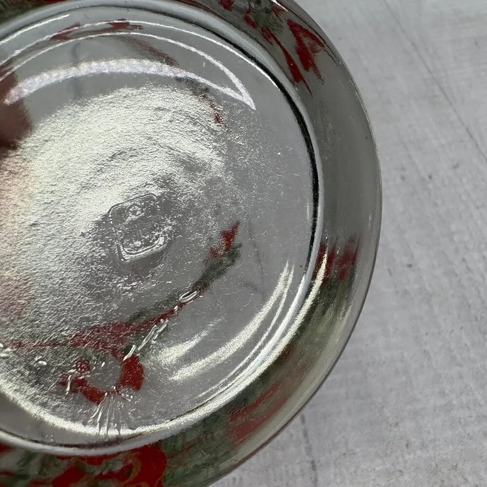 Anchor Hocking POINSETTIA & RIBBONS 89524 Rocks 9oz Whiskey Glasses Set 3 NEW